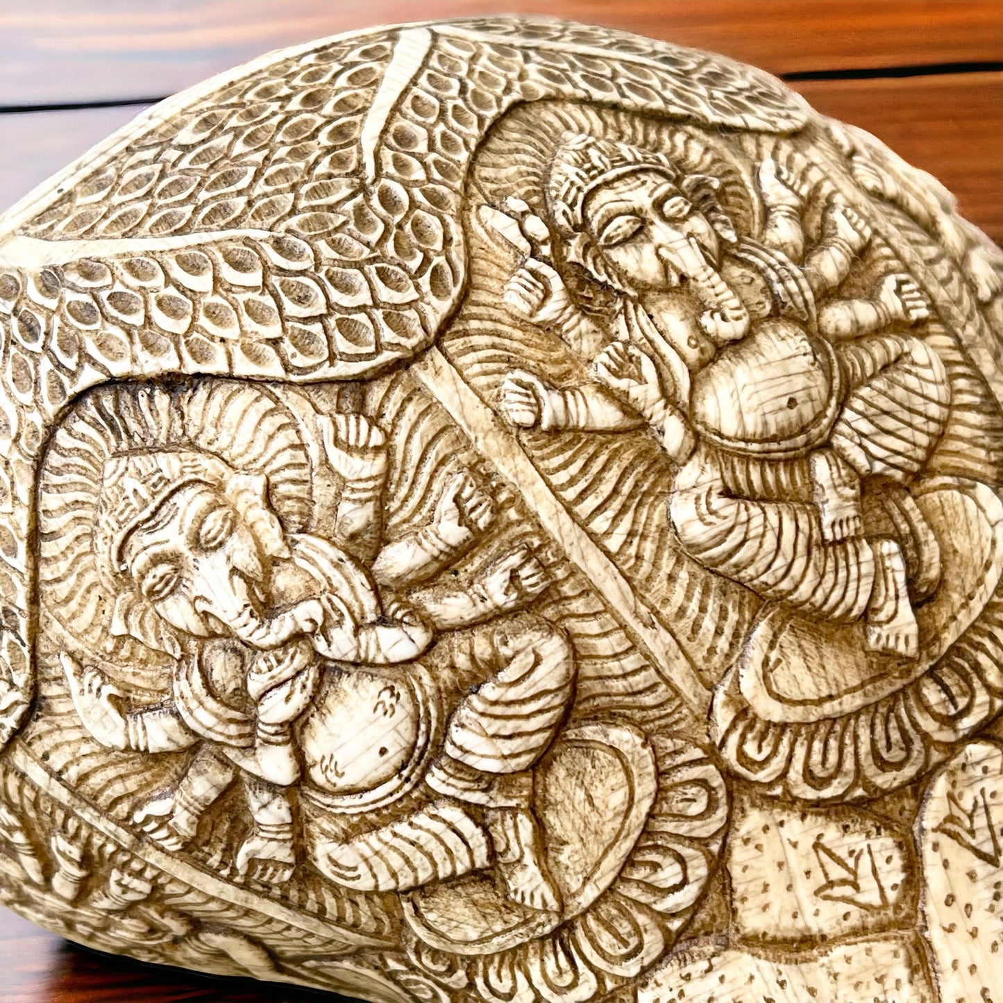 Concha de Caracola Budista Tibetana, Ganesha, Tallada a Mano en Nepal