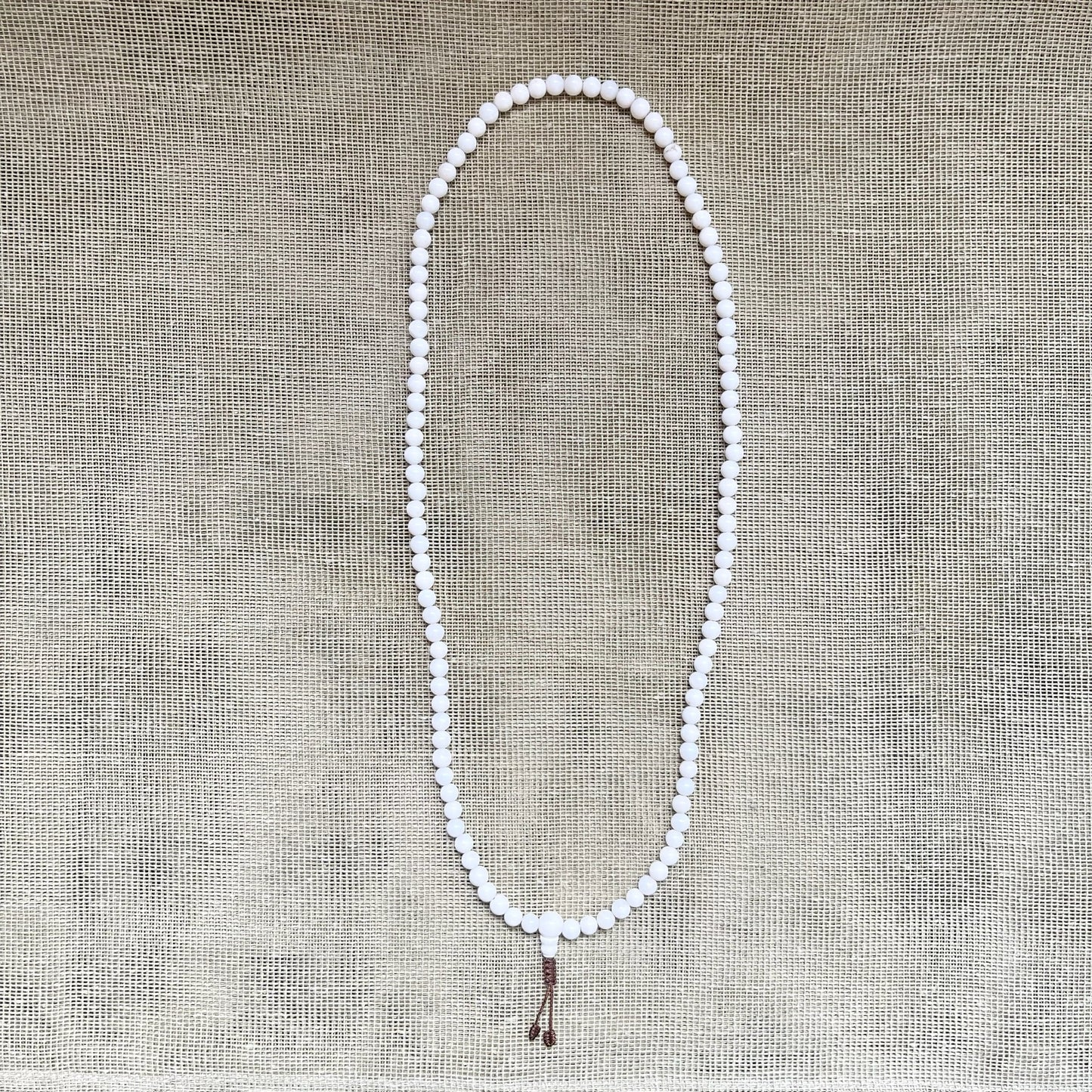 Japa Mala Auténtico de Concha Blanca 6mm