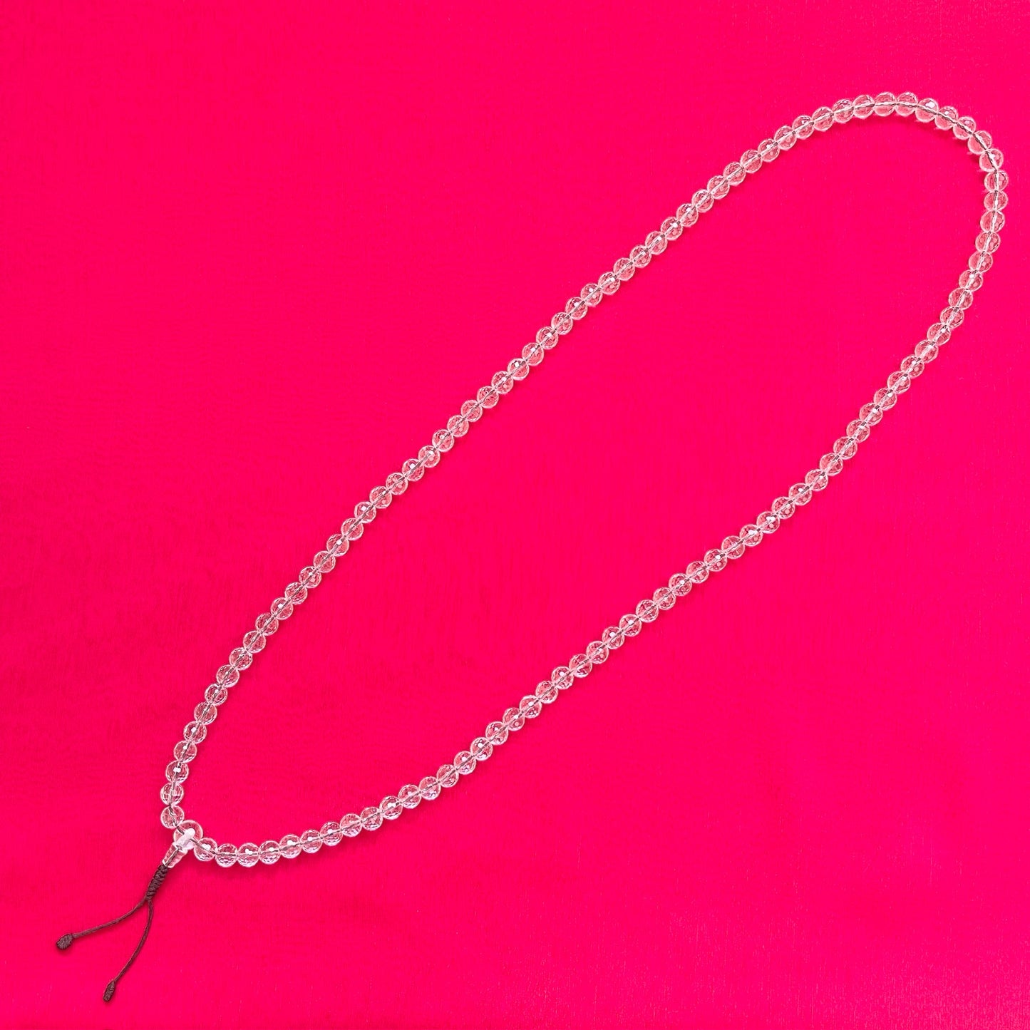 Japa Mala Auténtico de Cuarzo Blanco Facetado 8mm