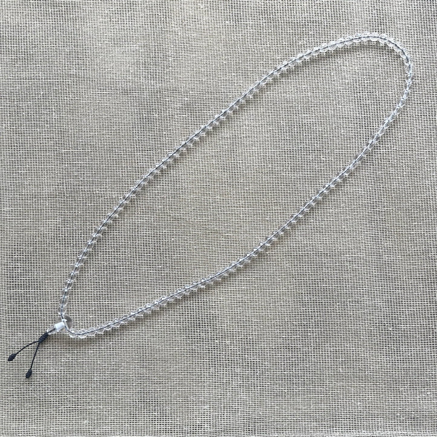 Japa Mala Auténtico de Cuarzo Blanco Facetado de 6mm