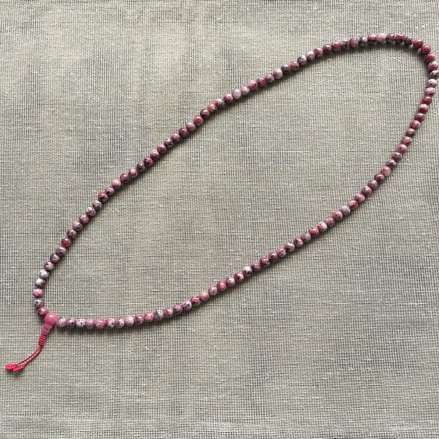 Japa Mala Auténtico de Lepidolita Rosa de 8mm de diámetro