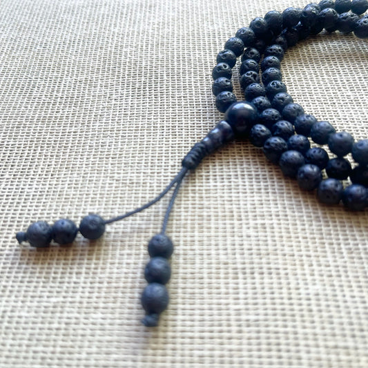 Japa Mala Auténtico de Piedra de Lava de 6mm