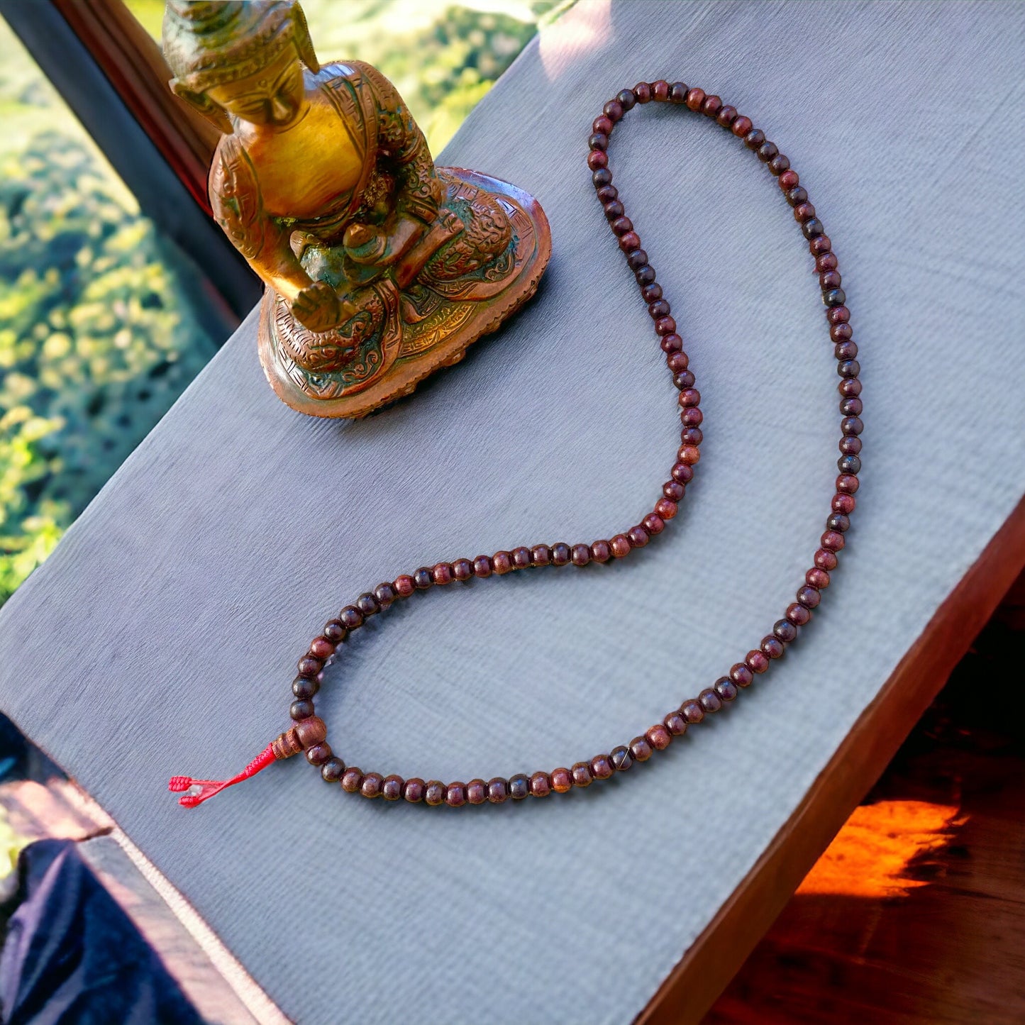 Japa Mala Auténtico de Sándalo Rojo de 8mm