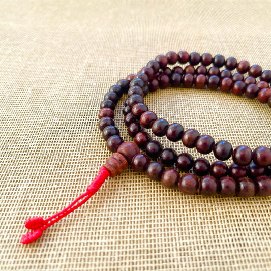 Japa Mala Auténtico de Sándalo Rojo de 8mm