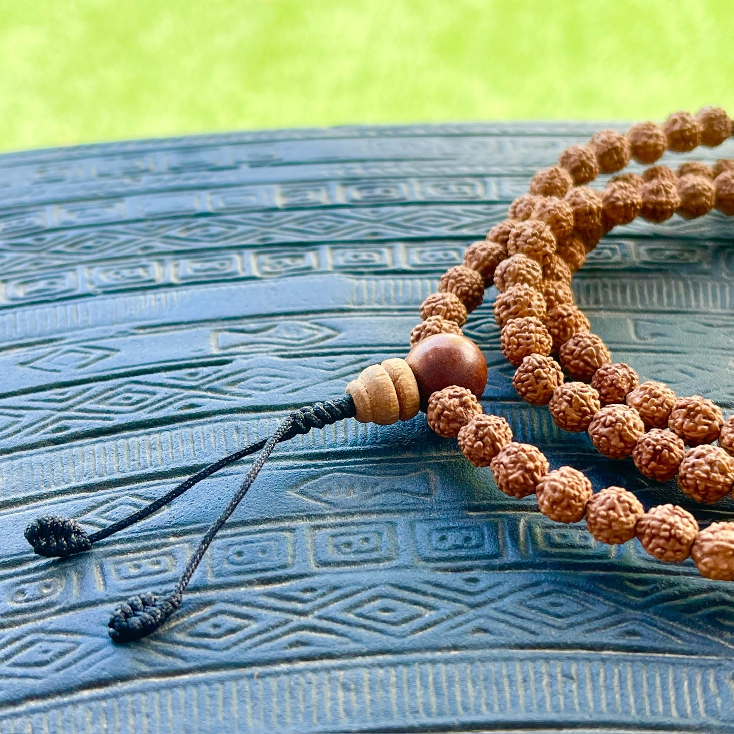 Japa Mala Auténtico de Rudraksha Natural de 7 a 8mm