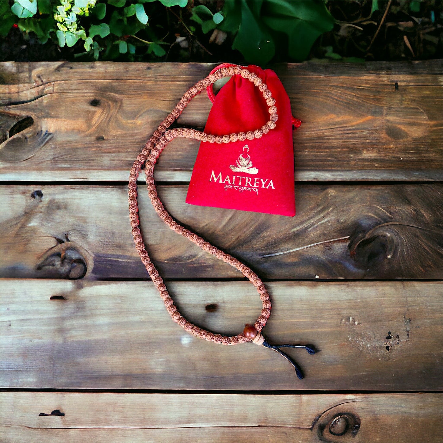 Japa Mala Auténtico de Rudraksha Natural de 7 a 8mm