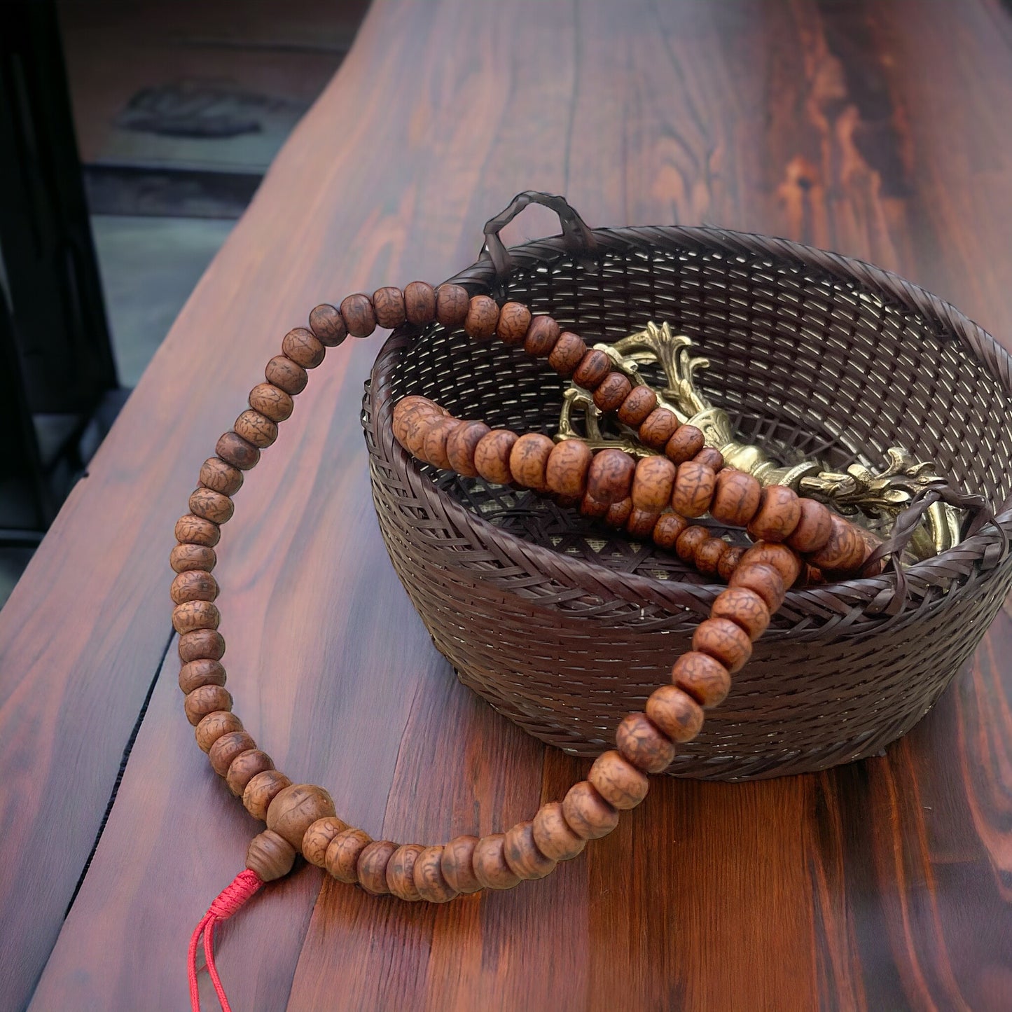 Japa Mala Auténtico de Semilla de Bodhi con Ojo de 12mm