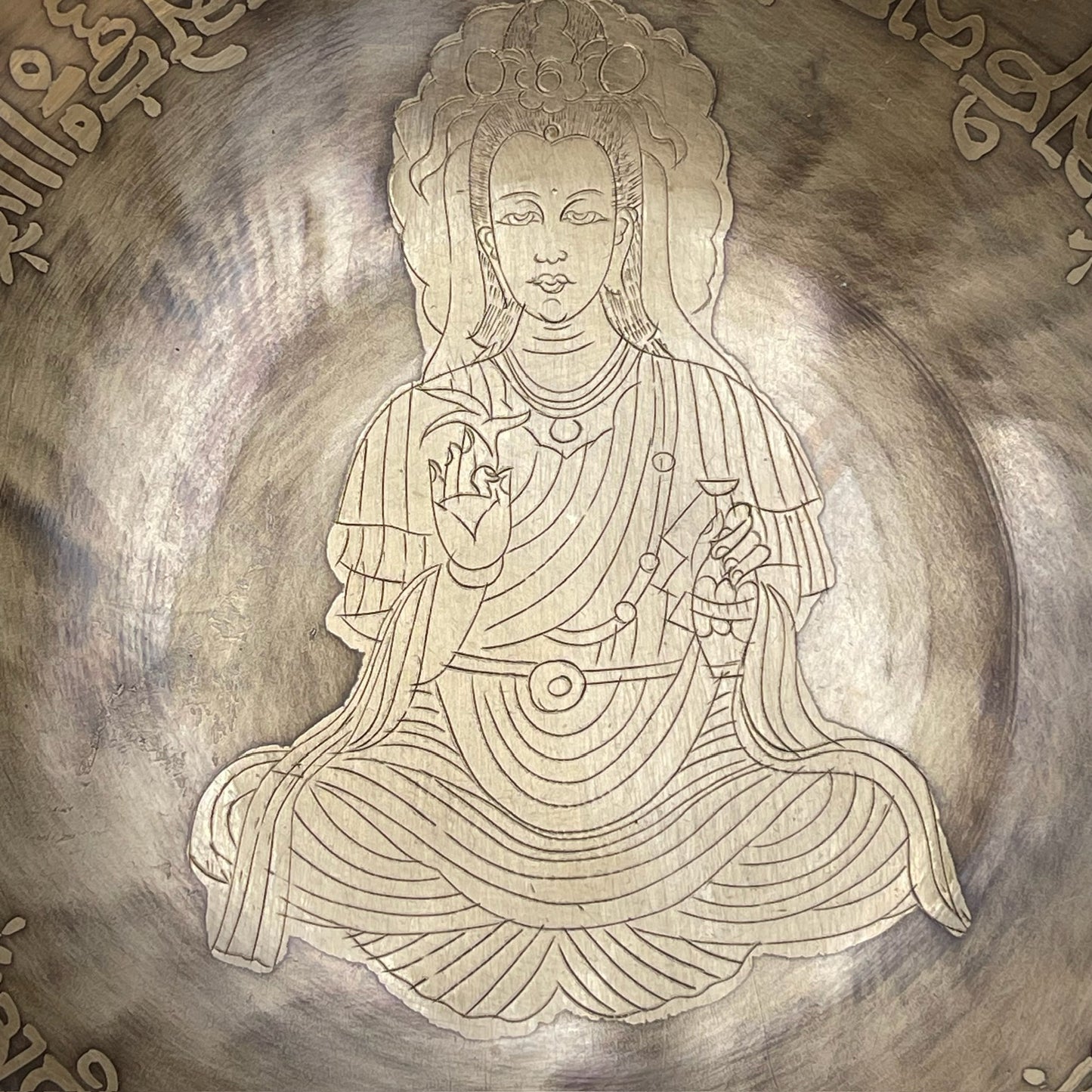 Cuenco Auténtico Tibetano de Nepal: Kwan Yin