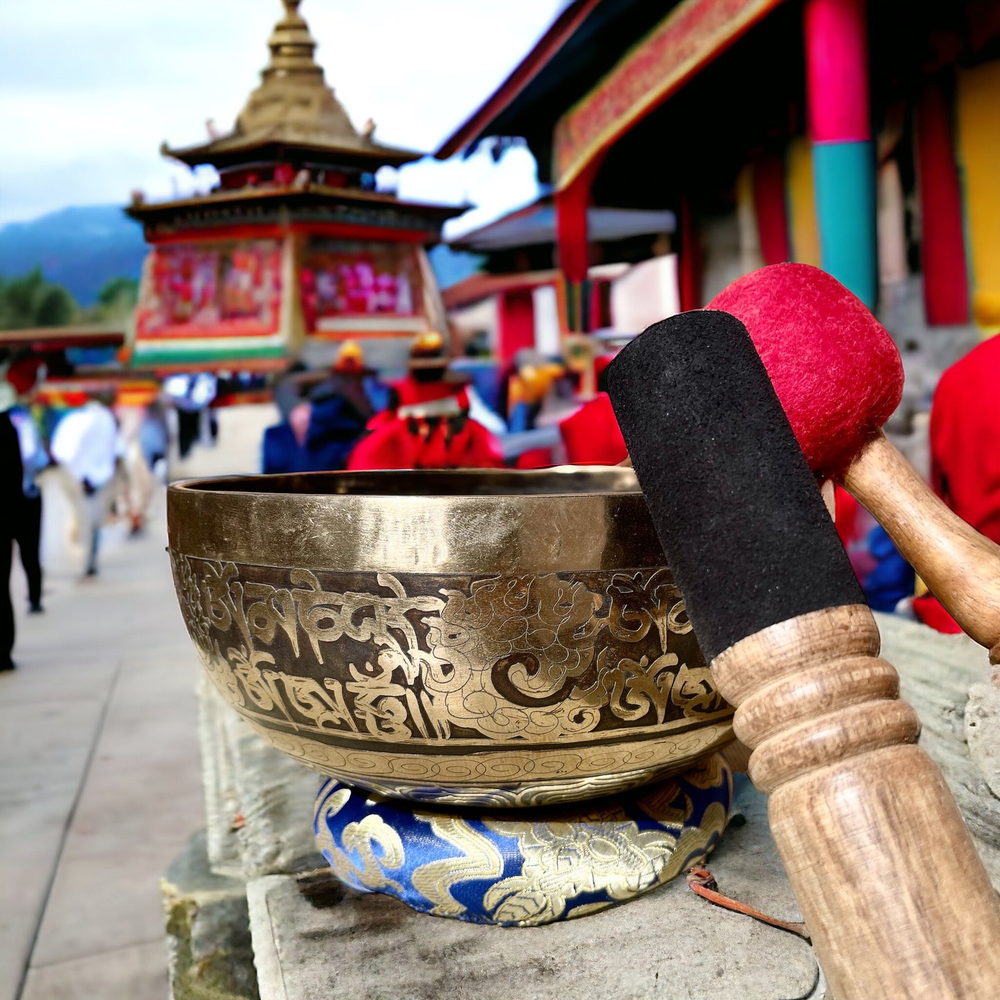 Cuenco Auténtico Tibetano de Nepal: Nudo Sin Fin