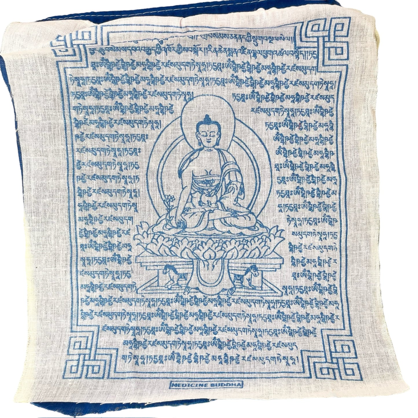 Bandera de Oración Tibetana, 20cm x 24cm, Buda de Medicina