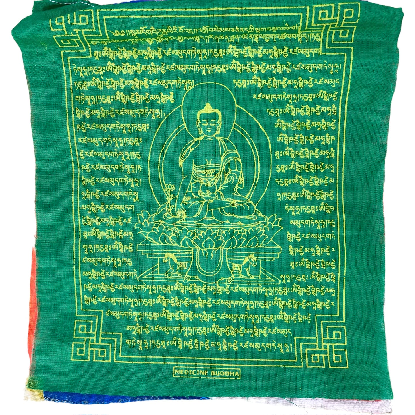 Bandera de Oración Tibetana, 20cm x 24cm, Buda de Medicina