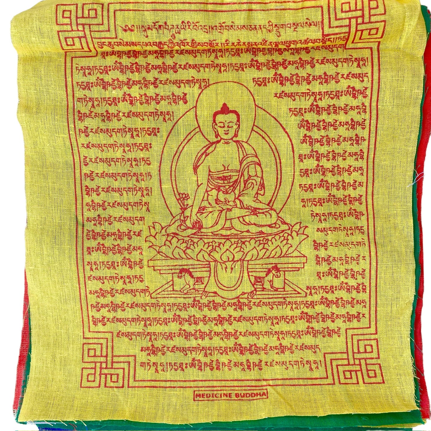 Bandera de Oración Tibetana, 20cm x 24cm, Buda de Medicina