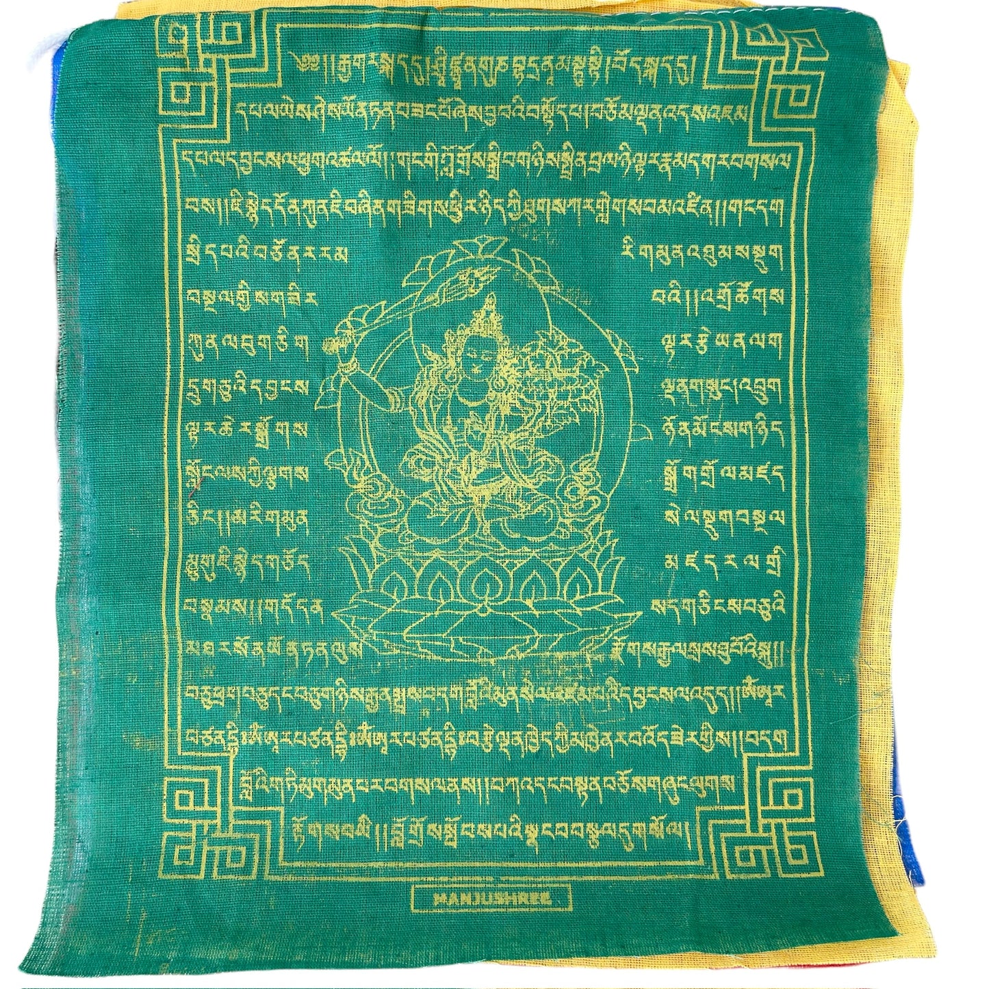 Bandera de Oración Tibetana, 20cm x 24cm, Manjushree