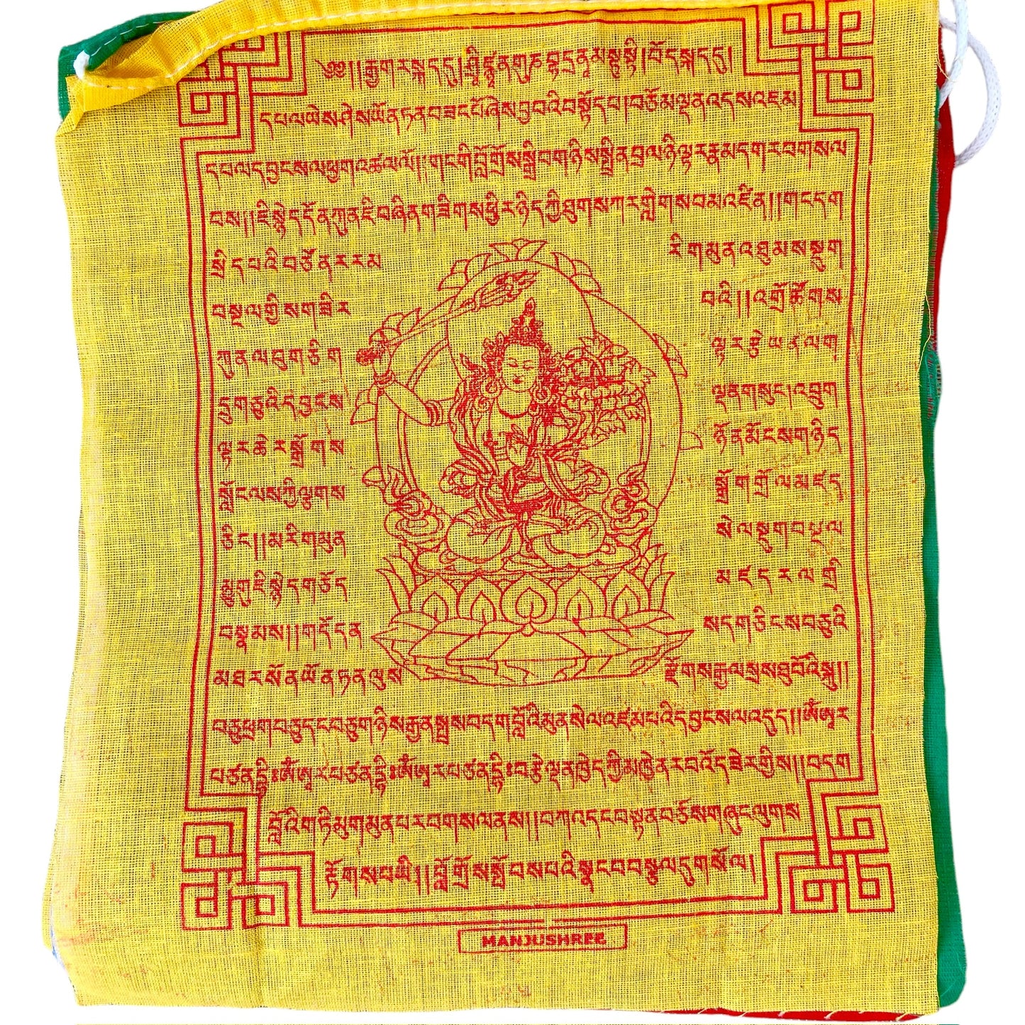 Bandera de Oración Tibetana, 20cm x 24cm, Manjushree