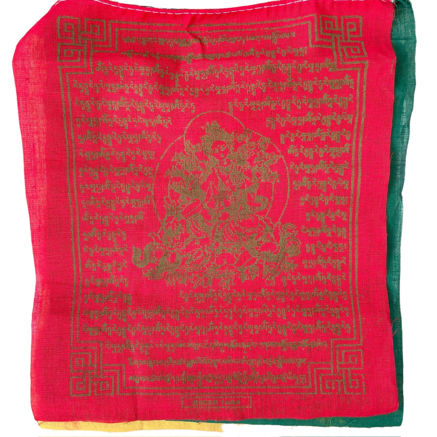 Bandera de Oración Tibetana, 20cm x 24cm, Tara Verde