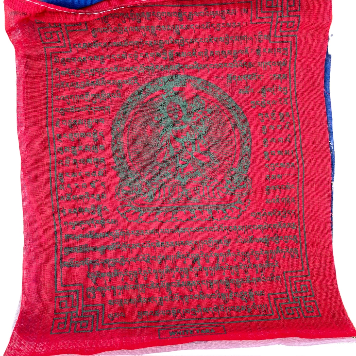 Bandera de Oración Tibetana, 20cm x 24cm, Tara Blanca