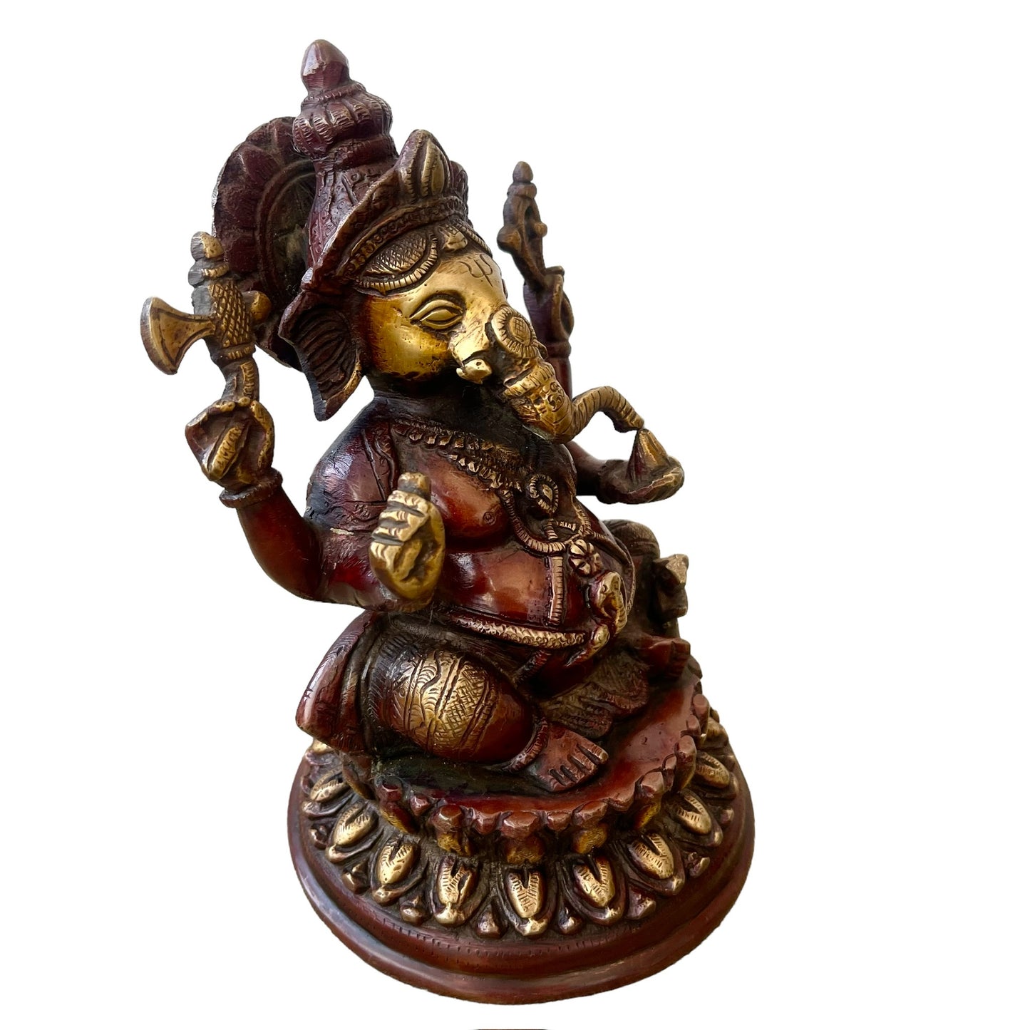 Estatua de Ganesha: Dios destructor de obstáculos, hecho de Bronce