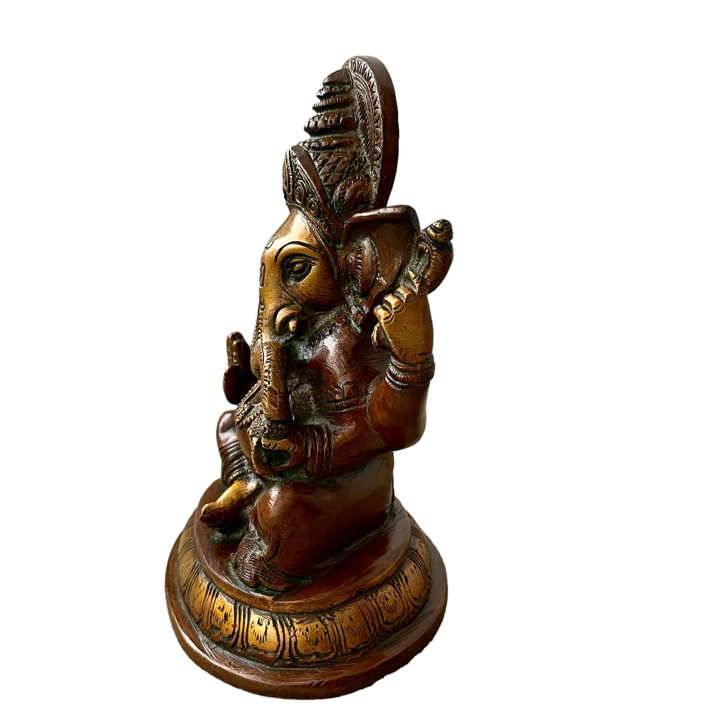 Estatua de Ganesha: Dios destructor de obstáculos, hecho de Bronce