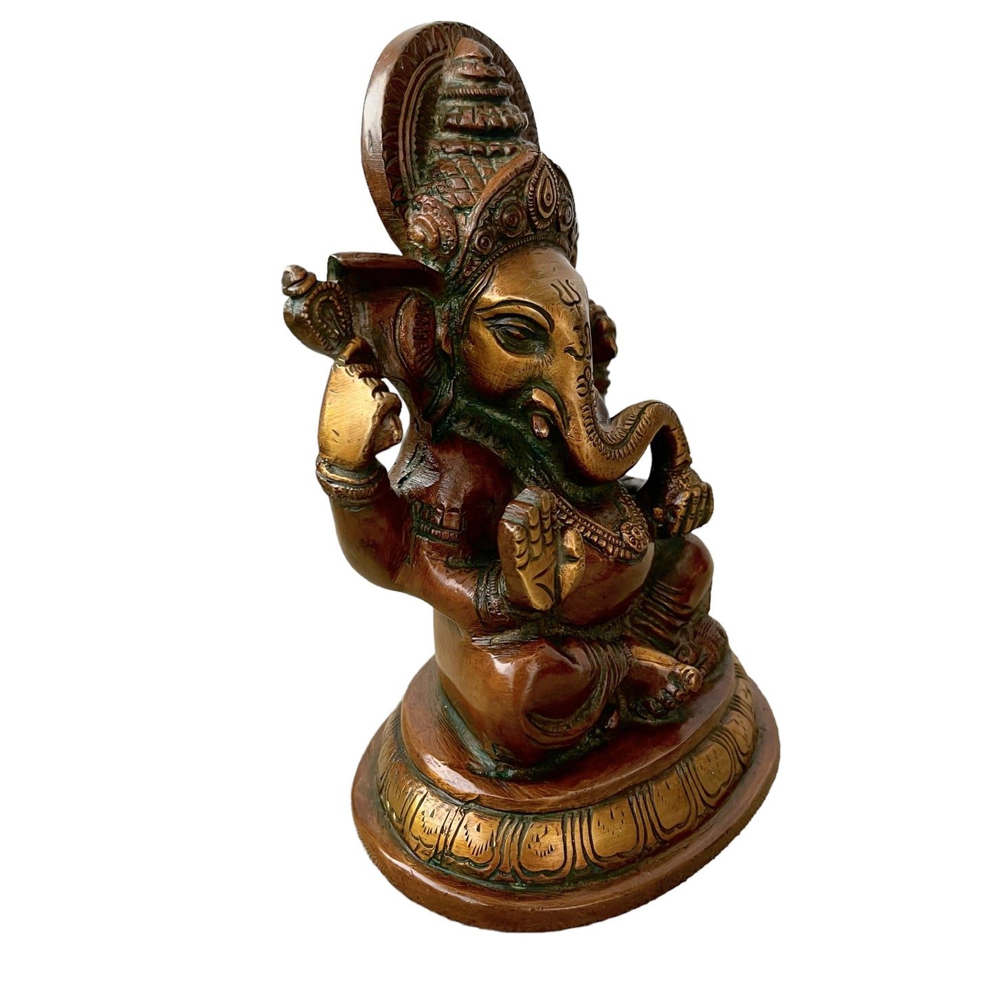 Estatua de Ganesha: Dios destructor de obstáculos, hecho de Bronce