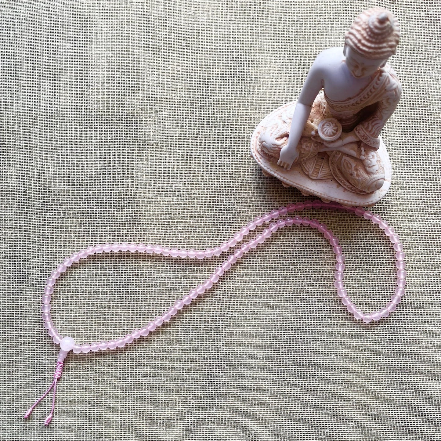 Japa Mala Auténtico de Cuarzo Rosa de 6mm