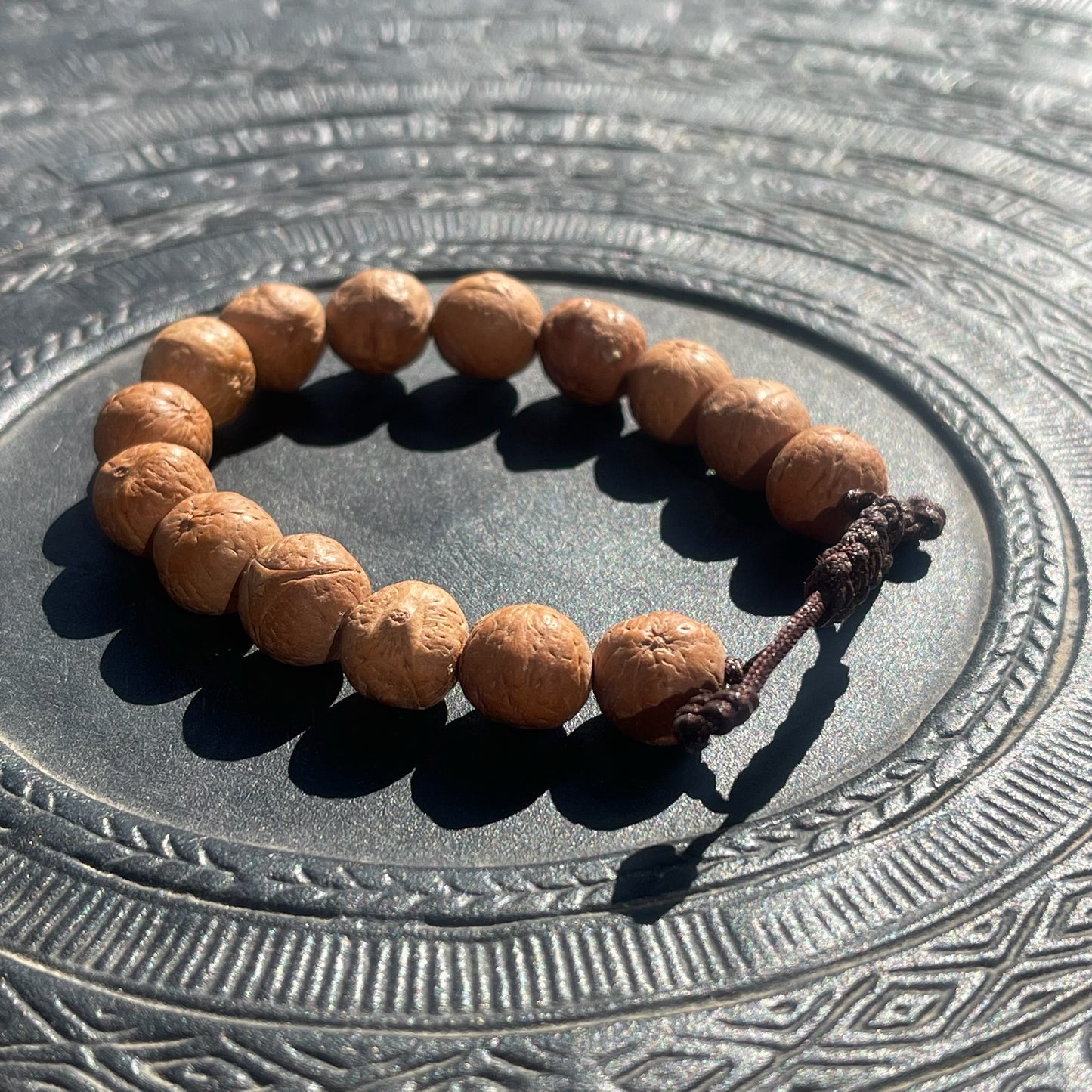 Pulsera de Semilla de Bodhi Clara con hilo