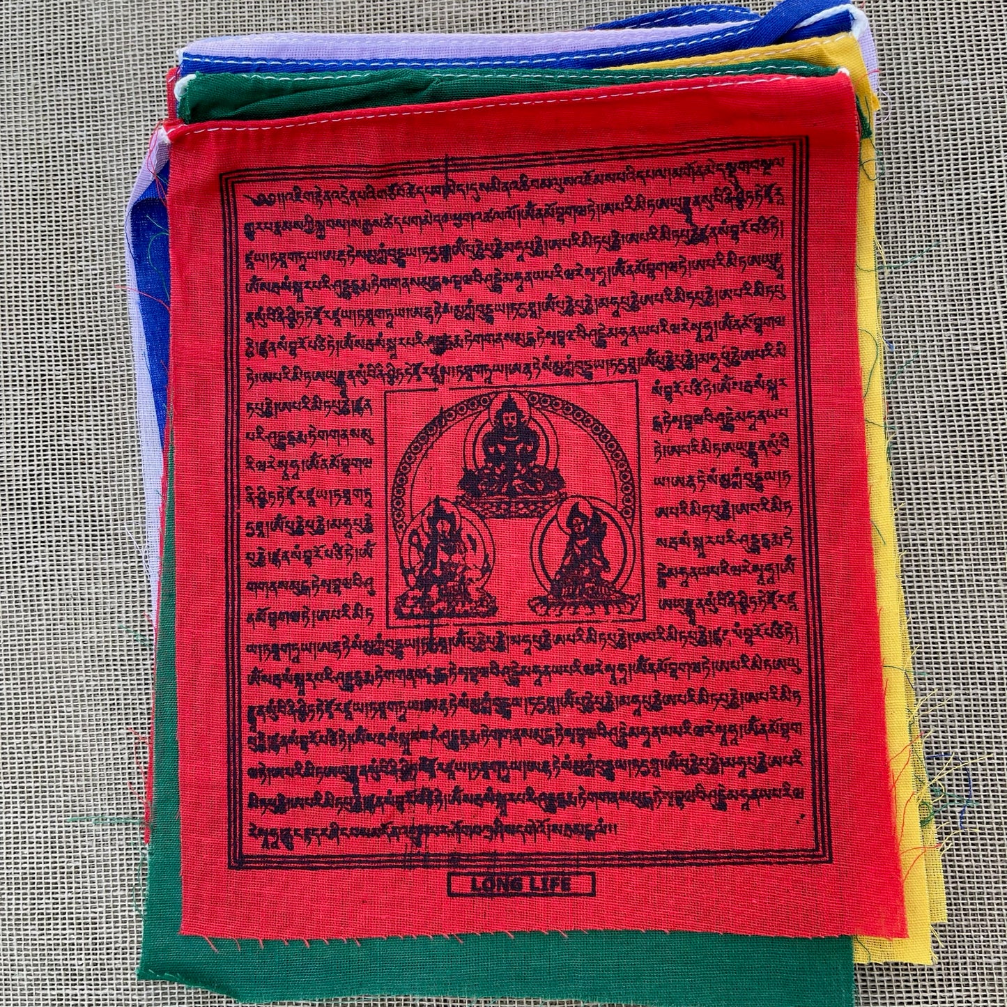 Bandera de Oración Tibetana, 16cm x 20cm, Oraciones Surtidas