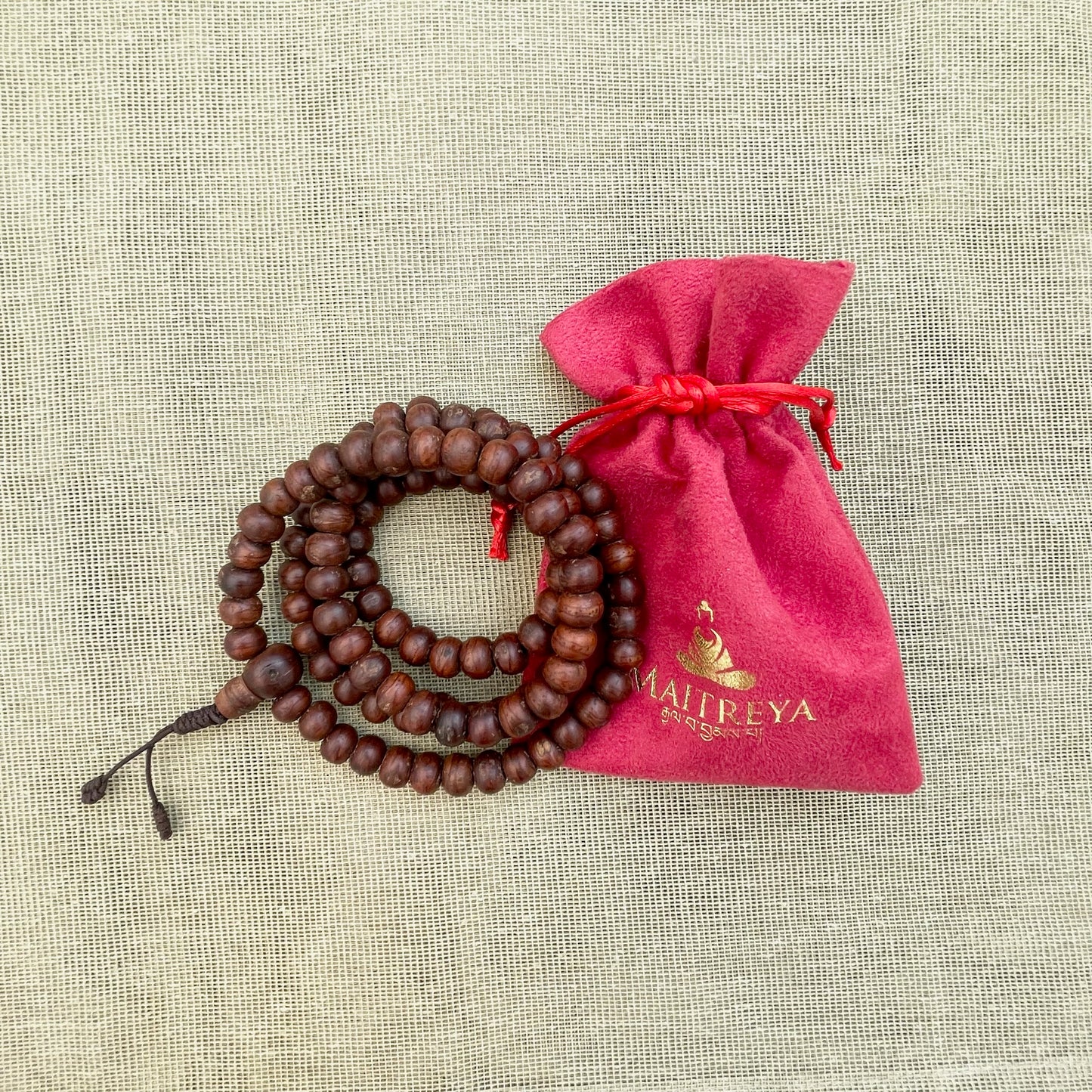 Japa Mala Auténtico de Semilla Sagrada de Bodhi con Ojo de 12mm