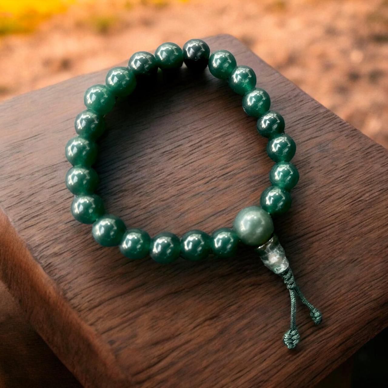 Pulsera Tibetana Auténtica de Jade 8mm de diámetro