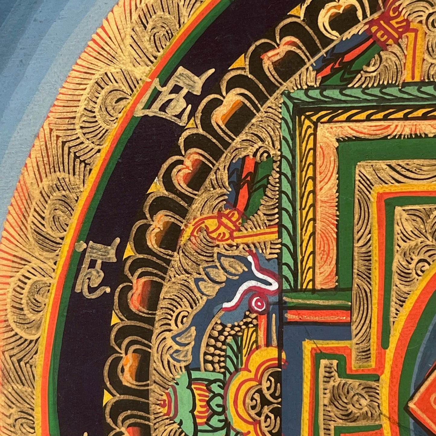 Thangka Budista, Pintura Tibetana, Pintada a Mano en Nepal, Kalachakra