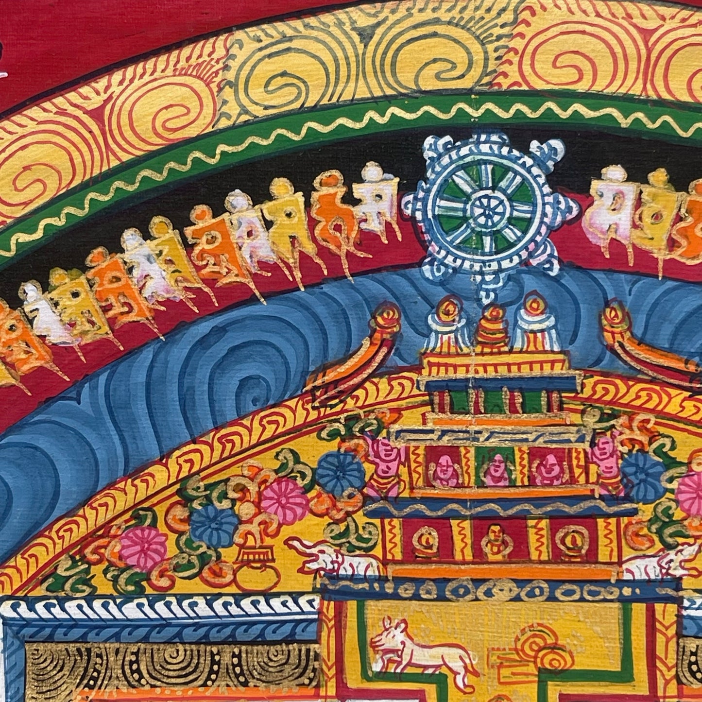 Thangka Budista, Pintura Tibetana, Pintada a Mano en Nepal, Kalachakra