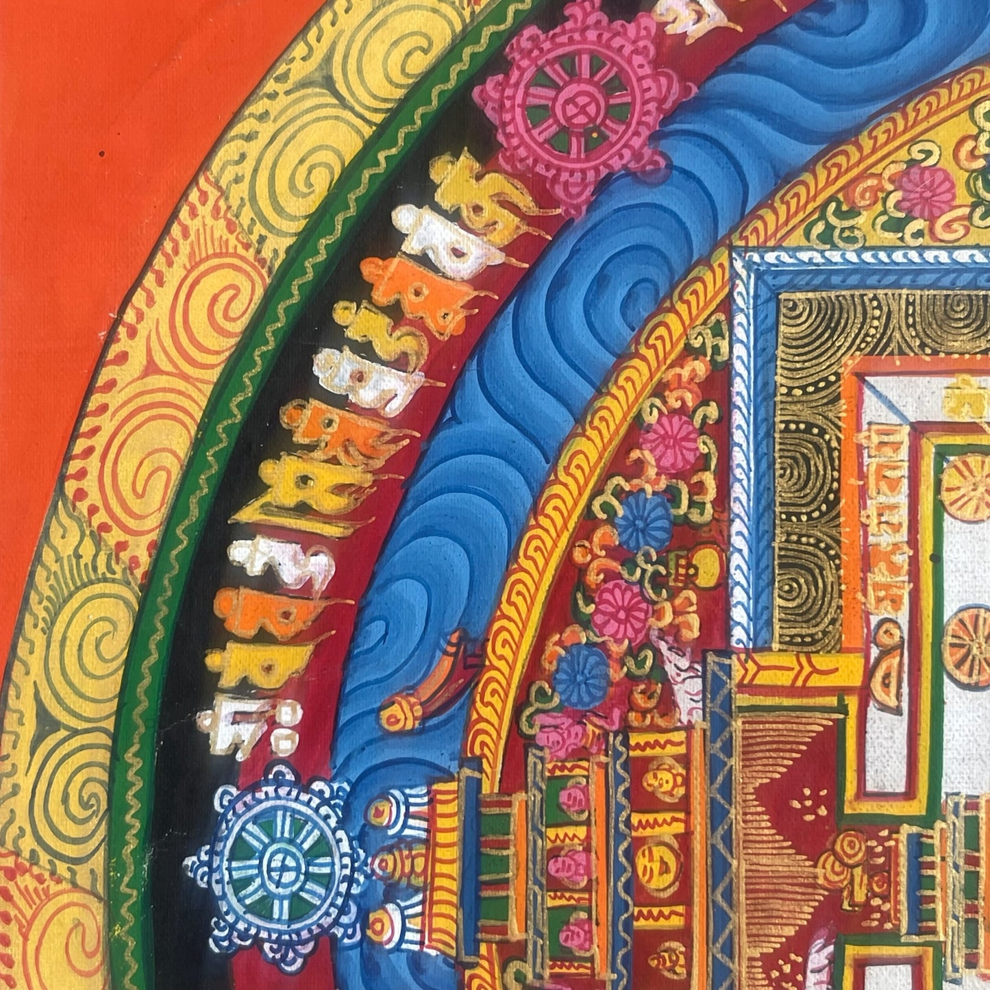 Thangka Budista, Pintura Tibetana, Pintada a Mano en Nepal, Kalachakra