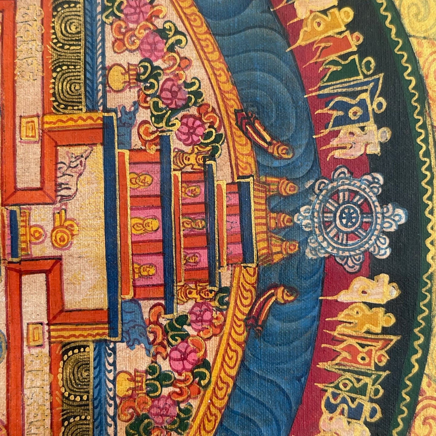 Thangka Budista, Pintura Tibetana, Pintada a Mano en Nepal, Kalachakra