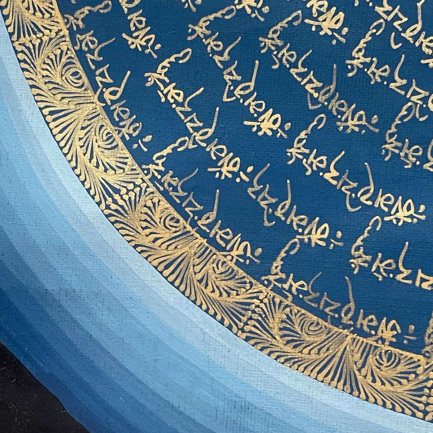 Thangka Budista, Pintura Tibetana, Pintada a Mano en Nepal, Mandala de Om Mani Pädme Hum Mantra en Sánscrito