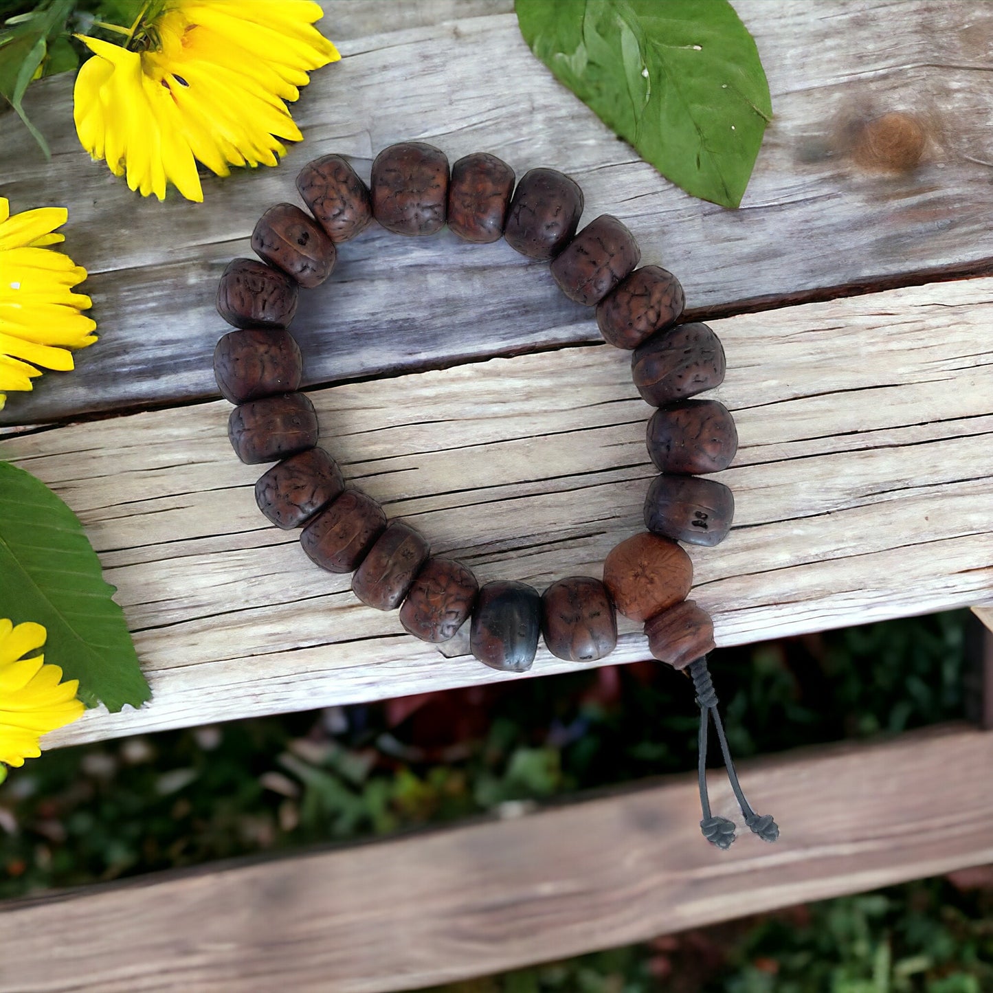 Pulsera de Semilla Bodhi con Ojo con elástico