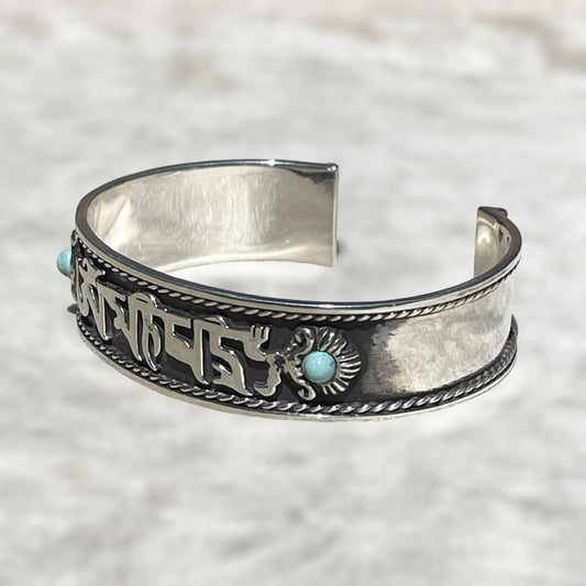 Brazalete de Plata .925 Om Mani Padme Hum