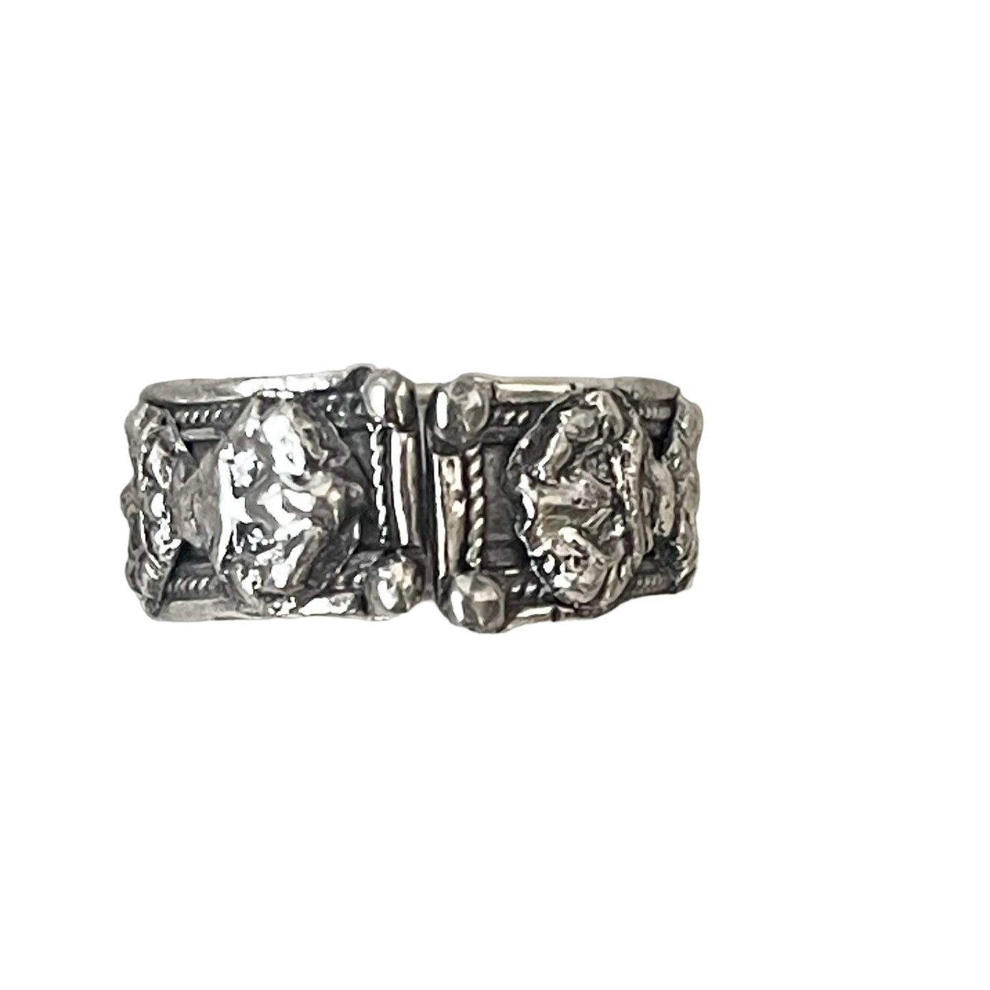 Anillo Tibetano de Plata .925 #8 con Mantra Om Mani Padme Hum